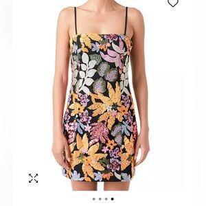 Floral Sequin Mini Dress